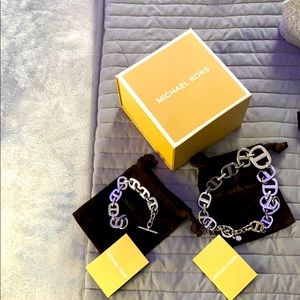 MK silver Maritime Link Chunky Statement Set